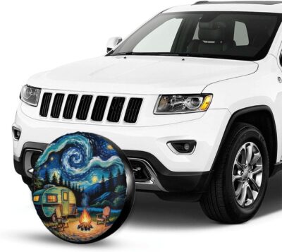 Starry Night Spare Tire Cover Wheel Protector Universal Fit for 14 Inch Tires for RV SUV Truck Camper Travel Trailer - Image 2