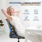 Lumbar Support Pillow for Car: Ergonomic Memory Foam Lumbar Pillow for Long Drives, Lower Back Support for Pain Relief, Dual Adjustable Straps, Back Cushion for Car Seat, Office Chair - Black - Image 2