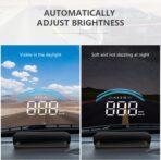 M11 Heads up Display Windshield Projector, OBD2/GPS Speedometer MPH with Speed, 3.5 inch CAR HUD Overspeed Warning, Display Water Temperature, Display distance - Image 6