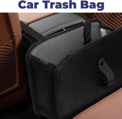 Car Trash Can, Foldable Trash Can Collapsible Hanging Trash Bag for Car Seat, 2 Gallons Leakproof Garbage Bags, Cars Must Haves Interior Accessories Essentials - Image 8