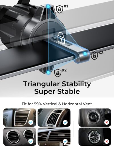 LISEN for MagSafe Car Mount, [Upgrade 2026 Ultra Magnets] Magnetic Phone Holder for Your Car Cell Phone Holde Mount for Air Vent Car Accessories fit iPhone 17 16 15 14 13 12 Pro Max Plus Mini - Image 7