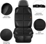 Car Seat Protector 1 Pack Car Seat Cushion Mat Thickest Padding,Waterproof 600D Fabric Car Seat Covers for Non-Slip Backing Mesh Pockets for Baby and Pet (Black, 1 Pc) - Image 2