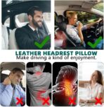 Car Neck Pillow with Memory Foam Comfortable Ergonomic Design Seat Neck Support Headrest Softness Car Pillow Cushion for Driving, Universal Fit, 1 Piece, Black - Image 2