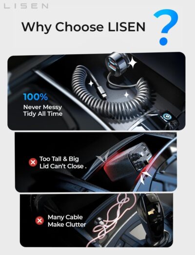 LISEN 90W for iPhone 17e 16 15 Pro Max Car Charger USB C Fast Charge,Super Fast for iPhone 15 16 17 Pro Car Charger USB C Adapter for iPhone 17 16 15 Air ProMax Plus,Samsung Galaxy S26 Ultra, Android - Image 6