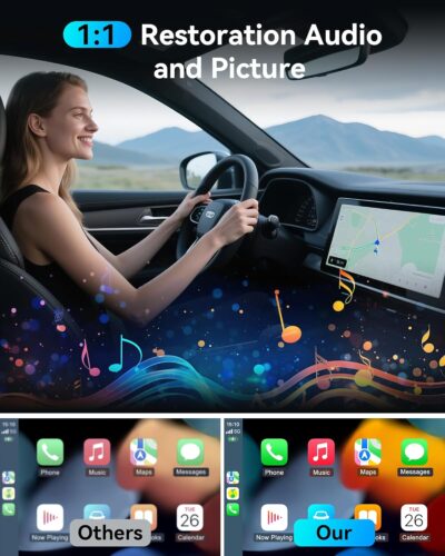 Burnt Sugar Wireless Carplay Adapter for iPhone 2026 Upgraded, Ultra-Mini USB Design for Apple Car Play Convert Wired to Wireless, Stable Low-Lag GPS Plug & Play for iOS 10+ & Cars from 2016+ (Gray) - Image 8