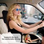 2 Pack Bow Car Headrest Pillows Plush Car Neck Pillows for Travel Driving Office Chair Head Support Cushions, Also Cute Car Decor Accessories (Black) - Image 2