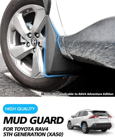 Powerty Custom Fit for Mud Flaps Toyota RAV4 2025 2024 2023 2022 2021 2020 2019 Splash Guards Molded Front and Rear Fender Cover Black ABS 4Pcs Set Hybrid Accessories (Not Fit for 2021 RAV4 Prime) - Image 3
