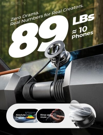 LISEN for Magsafe Car Mount, Phone Holders for Your Car, Magnetic Car Accessories for Women Men Jeep Truck BMW Kits for iPhone 17 Pro Max 16 15 14 13 12, Samsung S26, Black - Image 2