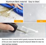 Half Car Cover with Cotton All Weather Car Body Covers Outdoor Indoor for All Season Waterproof Dustproof UV Resistant Snowproof Universal (Fit MPV/SUV Length 184'' to 195''), Silver - Image 6