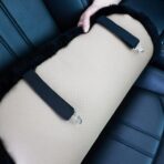 OGLAND 20 inchs Fluffy Genuine Australia Sheepskin Car Seat Cover for Auto Interior Accessories with Soft Fuzzy Wool Natural Fur Non-Slip (Black, Front 20 * 20inchs) - Image 5