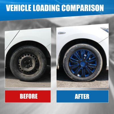 WOLFSTORM 4-Pack 16 Inches Wheel Rim Cover Hubcaps,Redesign Fashion Style Replacement Hubcaps,Car Truck SUV Hub Accessories, Blue&Black - Image 7