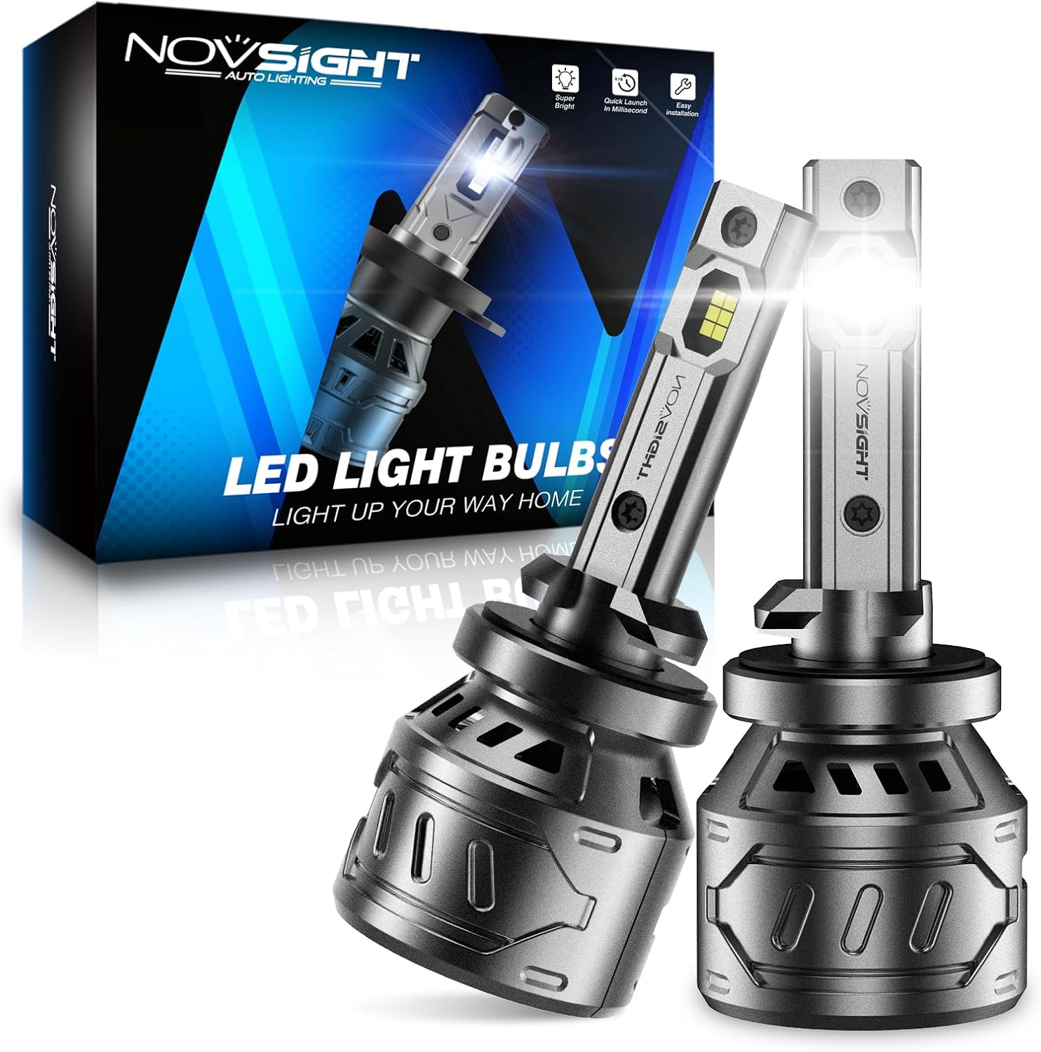 71pbdI7oxL._AC_SL1500_.jpg NOVSIGHT 880 LED Fog Light Bulbs - 6500K White 60W 13000LM Bright 899 885 893 LED Fog Lights, Plug and Play Fast Cooling Fog Light Bulbs Replacement, IP68 Waterproof, Pack of 2 - Image 1