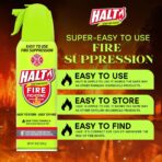 HALT! 10oz Fire Safety Spray – Non-Toxic, PFAS-Free Handheld Fire Suppressor – Easy to Use, Store & Find – Compact & Portable for Home, Kitchen, Car, BBQ, Camping & Tailgate – Made in USA (2pk) - Image 5