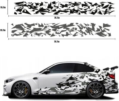 Camouflage Lightning Car Decal Camo Stripe Car Side Stickers Decals Vinyl Wrap Camo Print Decals - Image 2