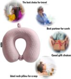 Neck Pillows for Sleeping Travel Pink Travel Pillow Comfortable U Shape Memory Foam Pillows Neck and Head Support Portable Travel Neck Pillow Suitable for Planes, Trains, Self-Driving Cars - Image 5