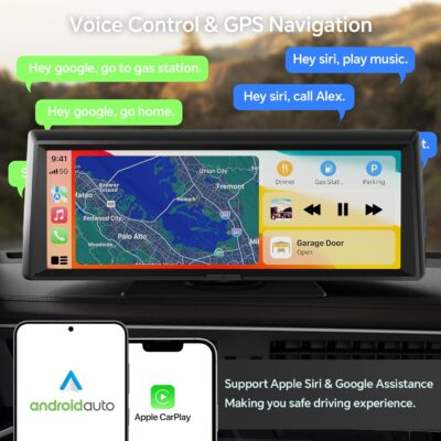 8.1" Portable Wireless Carplay Car Stereo, Apple CarPlay & Android Auto, 2K Built-in Dash Cam, 1080P Backup Camera, Plug & Play Touchscreen with Offline GPS Navigation, Bluetooth 5.2 for Truck SUV RV - Image 3