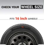 16 Inch Hubcaps with Adjustable Steel Retention Rings, Premium ABS Universal Fit, Set of 4 Wheel Covers (Gunmetal Grey) - Image 2