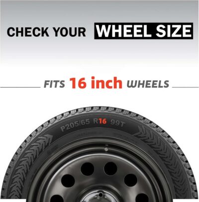 16 Inch Hubcaps with Adjustable Steel Retention Rings, Premium ABS Universal Fit, Set of 4 Wheel Covers (Gunmetal Grey) - Image 2