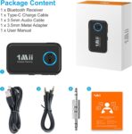 1Mii Bluetooth 5.3 Music Receiver for Car/Home Stereo, Aux Bluetooth Adapter for Car with Volume Control Supports Hands Free Calls, 16H Battery Life - Image 8