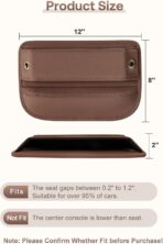 Premium Leather Car Seat Gap Filler Organizer (0.2”-1.2" Gaps), Clever Gifts for Car SUV Truck Owners (Brown, 1 Pack) - Image 6