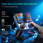 Bluetooth 5.4 Car Adapter 48W Charging USB Bluetooth Adapter for Car,Wireless Fm Transmitter Radio,Song Switching,Handsfree Calling and Audio Receiver,HiFi Music Player,Matrix LED Effects - Image 7