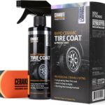 CERAKOTE Rapid Ceramic Tire Coat – Showroom New Tire Shine – Deep Tire Black Finish – Lasts Up to 10x Longer – No Sling, Non-Greasy Ceramic Tire Coating for Car, Truck & SUV – Easy Application (10oz)