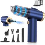 Handheld Car Vacuum Cleaner, 2-in-1 Portable Mini Car Vacuum Cleaner,16000Pa High Power & Air Duster, Handheld Vacuum Cordless with LED Light and Multi-Nozzles for Car,Home,Office,Pet(Blue)
