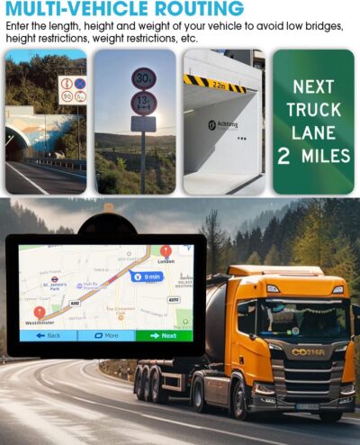 GPS Navigator for Car, Truck GPS with 7'' Touchscreen, Free Lifetime Updates, Car Navigation System with Turn-by-Turn Voice Guidance, Speed & Red Light Warning for All Cars (Black) - Image 5