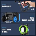 Pressure Washer 5000 PSI Adjustable Pressure, Power Cleaners Powered with 33ft Pressure Hose, 4 Nozzles and 500ml Foam Cannon, Cleaner Machine for Home, Light Blue - Image 7
