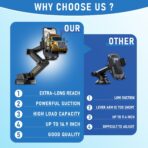 Truck Phone Holder Mount,Car Phone Holder,Dashboard Windshield Phone Holder 16.9 inch Long Arm,Super Suction Cup Compatible with Pickup Truck,Commercial Truck and All Phone - Image 4