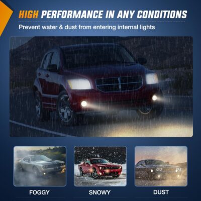 Nilight Fog Lights Assembly Compatible with 2005 2006 2007 2008 2009 2010 Dodge Grand Caravan Challenger Charger Caliber Nitro Avenger Chrysler Town & Country Pacifica Jeep Patriot - Image 8