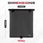 Nuby 14" Roller Vehicle Side Window Sun Protection Shade for Baby | 2 Pack | Pull Down with Suction Cups and Press Button Roll Up | Black - Image 4
