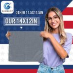 GLIMGLINT Grey Microfiber Cleaning Cloth,12PK Reusable Cleaning Rags, Highly Absorbent Shop Rags Bulk, All-Purpose Car Cleaning Towels for TV Screen, Kitchen, Bathroom, Restaurant Garage, 14"X12" - Image 2