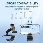 Multifunctional Car Dashboard Mobile Phone Holder, 360 Degree Rotation Universal Dash Clip Cellphone Mount for 4-7 inch Smartphones (Black) - Image 5