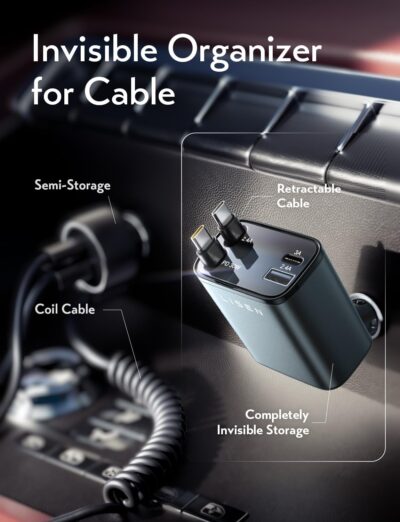 LISEN Retractable Car Charger USB C [Upgraded Dual Type C] 75W Fast 4 in 1 Car Charger for iPhone 17, Road Trip Essentials Gifts for Men Women, Car Accessories for Galaxy S26 Phone 17 Pro Max 16 15 - Image 9