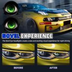 SUBPLUSIX Demon Eye Headlights for Motorcycles, 2PCS LED Dynamic Devil Eyes Light Kit with HD Lens, 31 Animated Eye Patterns, Universal 12-36V Eyeball Lights for Motorcycle, Car Accessories - Image 2