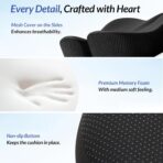 ZIKEE Car Seat Cushion for Driving with Cooling Gel, Ergonomic Memory Foam Seat Cushion for Car Provides Sciatica, Back, Tailbone Pain Relief and Intimate Ventilation, Anti-Slip & Breathable Cover - Image 8