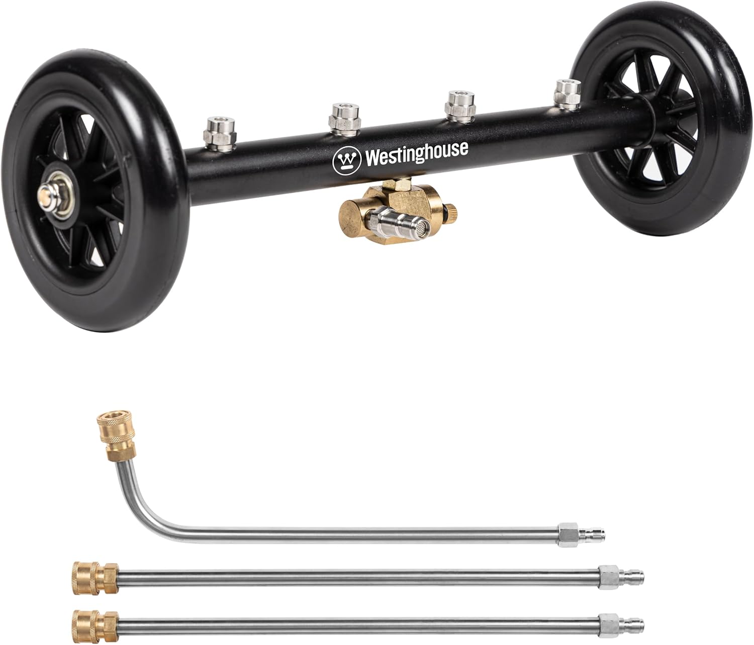 71qB5631TlL._AC_SL1500_.jpg Westinghouse Universal 16" Pressure Washer Undercarriage Cleaner and Water Broom Attachment - 4400 PSI, 1/4" Connector - for Gas and Electric Pressure Washers - Image 1