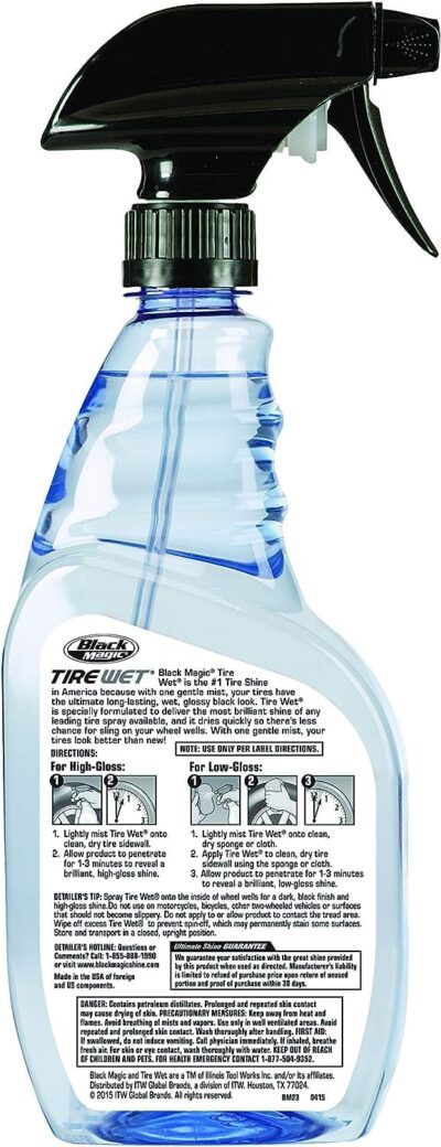 Black Magic 120217 Tire Wet, 23oz (Pack of 2) - Specially Formulated Tire Shine Applicator Cleaner to Keep Them Looking Wet, Black, and Glossy with One Quick Spray – Long-Lasting Protection for Tires - Image 2