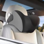 BEBAS Car Headrest Pillow, Memory Foam Neck Support Pillow for Cars - Ergonomically Designed for Long Drives, Travel & Commuting, Pain Relief with Removable & Washable Cover (Black Gray, 1-Pack)