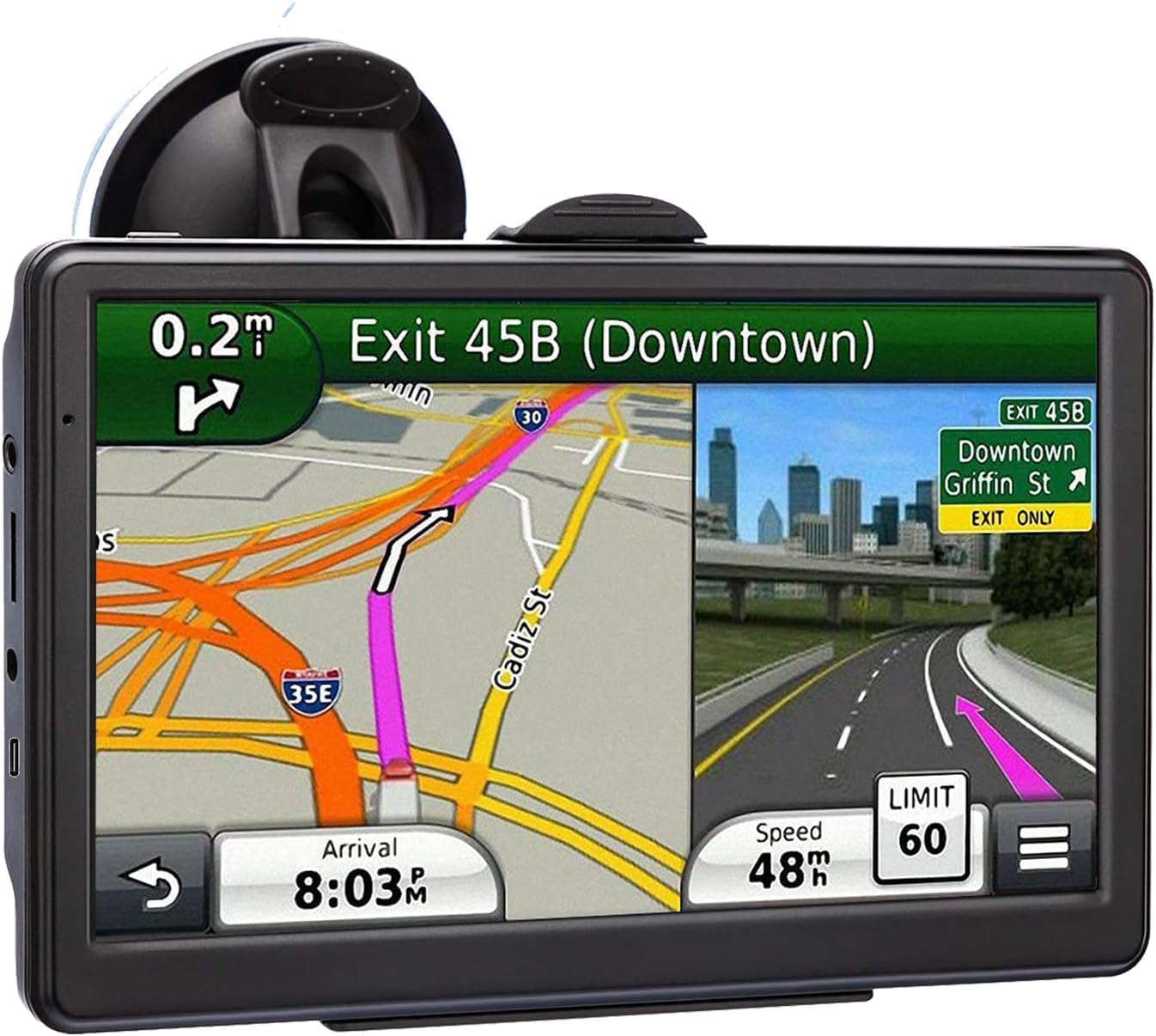 71qBv3MOCTL._AC_SL1346_.jpg GPS Navigation for Car, 2025 Map 7 inch Touch Screen Car GPS, Voice Turn Direction Guidance, Support Speed and Red Light Warning, Pre-Installed North America Lifetime map Free Update - Image 1