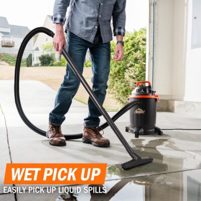 Armor All VO405P 0901 4 Gallon Wet/Dry Vac 2.0 Peak HP Shop Vacuum with Nozzles & Brush,Black/Orange - Image 5