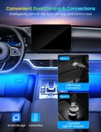 Pak Car LED Lights, Smart RGB 48 LED Car Interior Light with APP Control, Under Dash Car Strip Lights, Music Mode, DIY Mode, 2 Lines Design with Car Charger, Ambient Lighting for Cars, SUVs, Trucks - Image 4