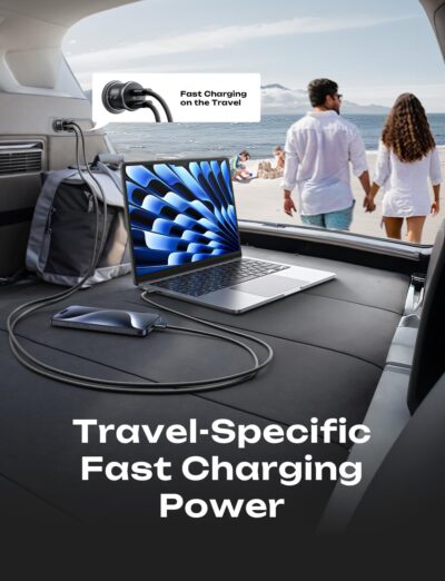 LISEN 90W USB C Car Charger USB C Fast Charge, 45W PD&QC 3.0 Fast Car Charger for Samsung Galaxy S26 S25, Cigarette Lighter USB Charger Adapter for iPhone 17 Air 16 15 Pro Max [All Metal & Mini] - Image 5