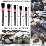 AUTODECO 39Pcs Car Cleaning Wash Kit Interior Detailing Cleaner Kit with High Power Handheld Vacuum, Brush Set, Windshield Tool, Duster, Towels, Tire Brush, Complete Car Care Tools, Pink - Image 4