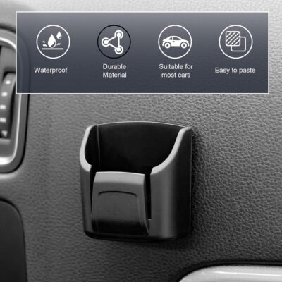 Car Key Fob Holder, Car Garage Keys Card Holder for Dashboard, Multifunctional Key Remote Organizer with Strong Double-sided Adhesive Tape, Universal Fit for Truck SUV (Black) - Image 6