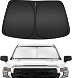 ARISMOTOR Windshield Sun Shade for Chevy Silverado 1500 /GMC Sierra 1500 2500HD 3500HD 2019-2025 2026, Custom Fit Foldable Front Window Sunshade Sun Visor Protector, Block UV Rays Keep Your Car Cooler