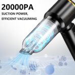 Professional Car Vacuum Cleaner, 20000Pa Powerful Handheld Vacuum for Car Interior Cleaning, Portable Cordless Mini Vacuum with Brushless Motor & Crevice Tool for Car - Image 2
