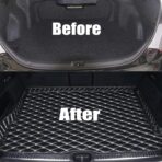 Car Leather Boot Liner Mats for VW Golf 7 /GTI R Mk7 Hatchback Hatch 2013-2018, Anti-Slip Boot Mats Rear Trunk Mats Cargo Tray Waterproof Protector Interior Accessories - Image 3