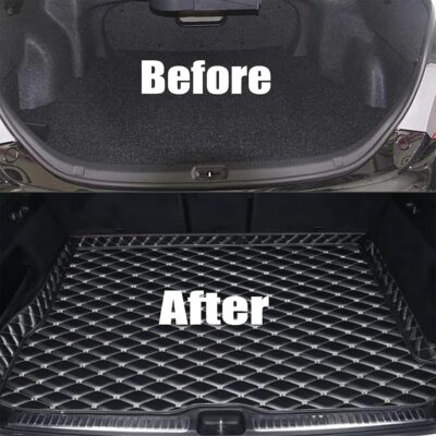 Car Leather Boot Liner Mats for VW Golf 7 /GTI R Mk7 Hatchback Hatch 2013-2018, Anti-Slip Boot Mats Rear Trunk Mats Cargo Tray Waterproof Protector Interior Accessories - Image 3